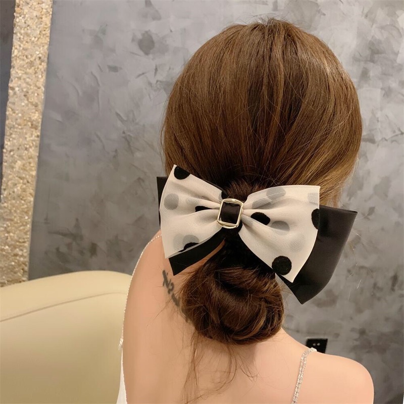 Cặp Tóc Nơ Tiểu Thư Đính Hạt Thời Trang Thịnh Hành Phong Cách Hàn Quốc