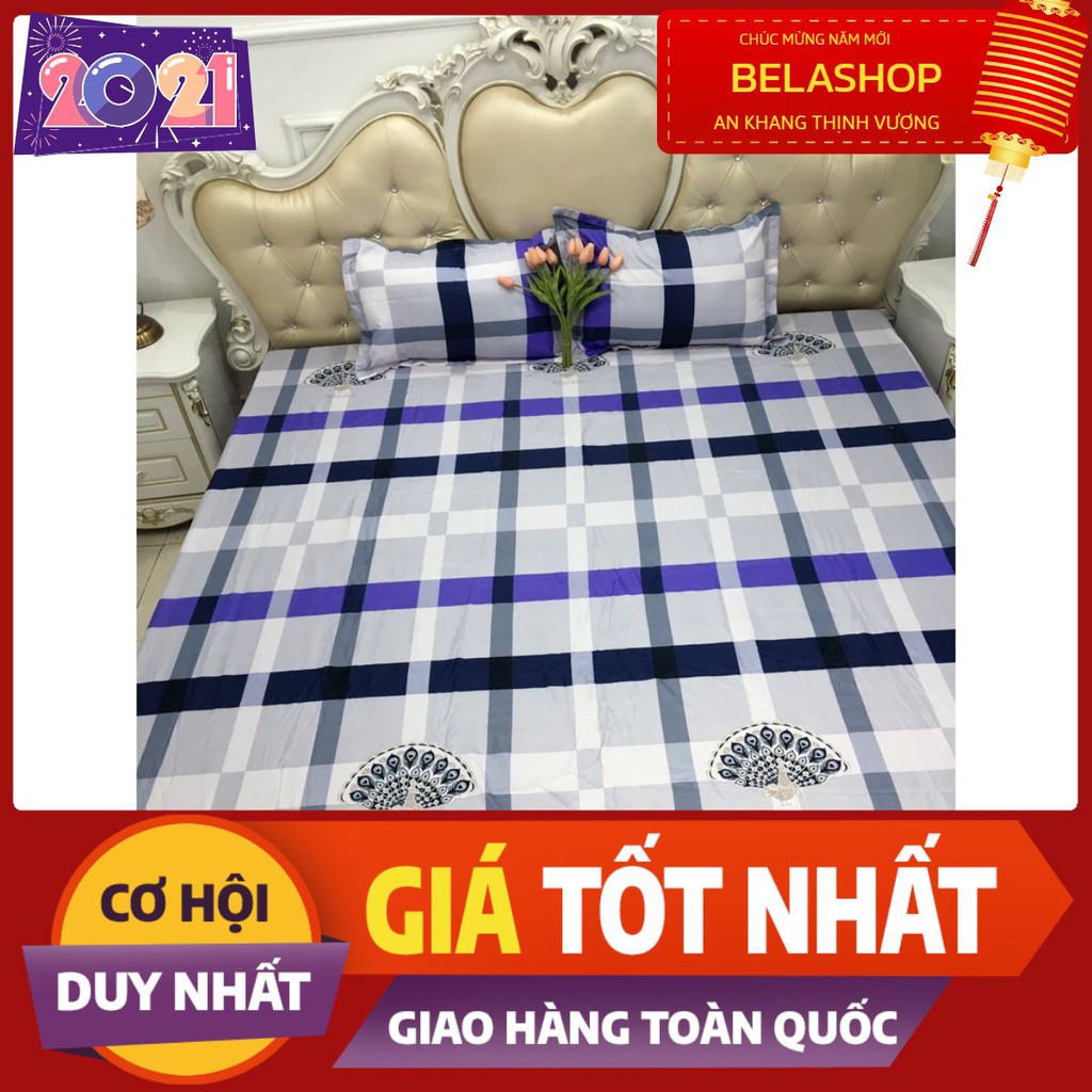 Bộ ga gối Drap 2m2 Cotton Poly Vikona mẫu D35