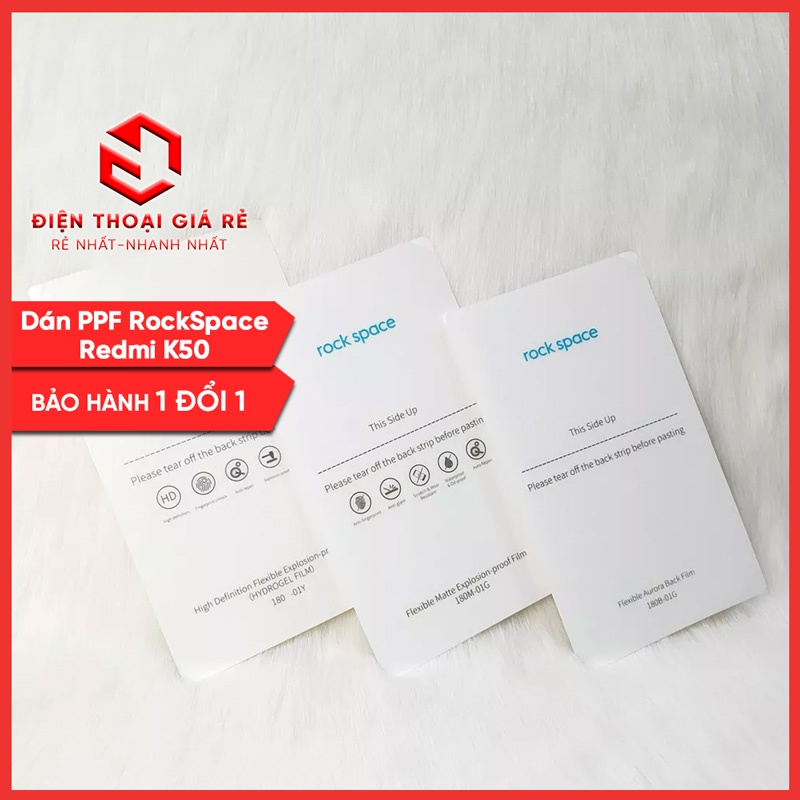 Dán màn, dán lưng Redmi K50, K50 Pro, K50 Gaming (PPF, Rock Space) - Điện thoại Giá Rẻ Hà Nội