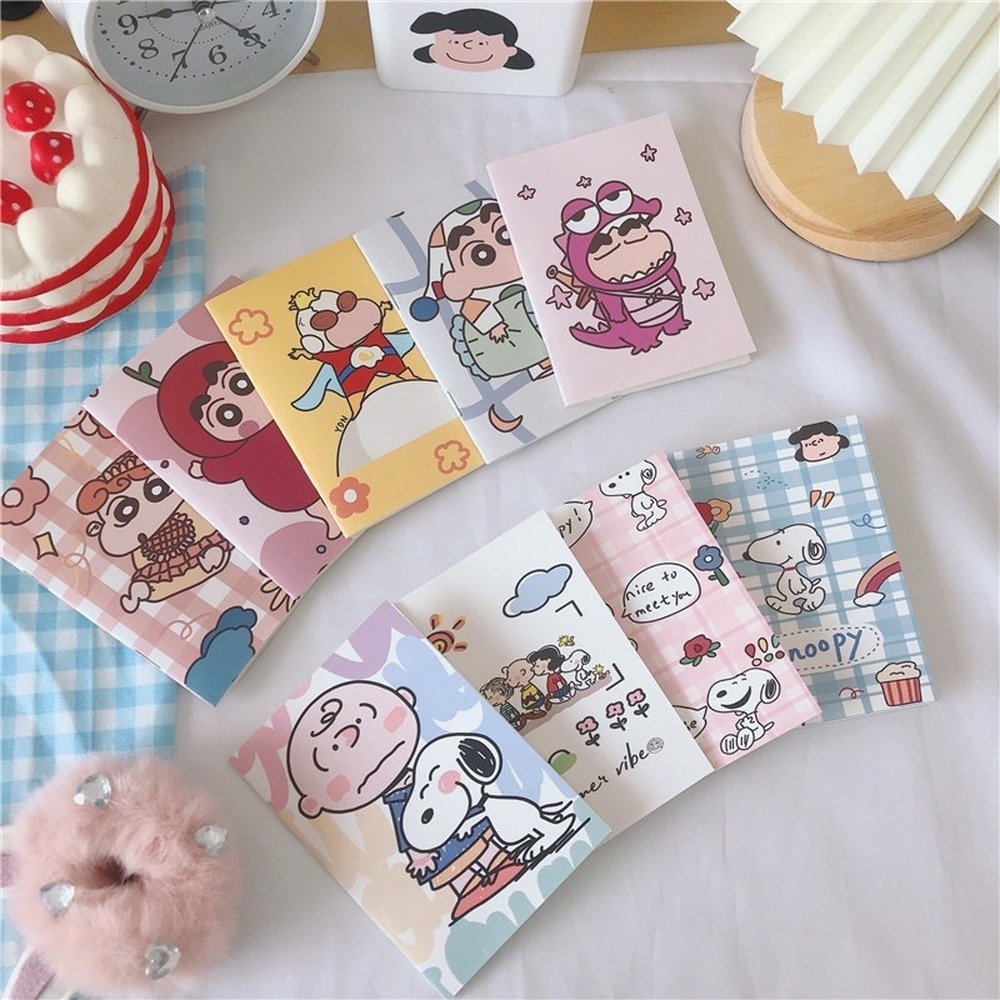 Sổ Ghi Chú Mini In Họa Tiết Hoạt Hình Snoopy/Snoopy Dễ Thương Sáng Tạo