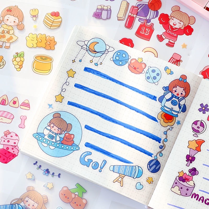 Sticker chống nước dán vở/tủ/bình nước 1 tấm