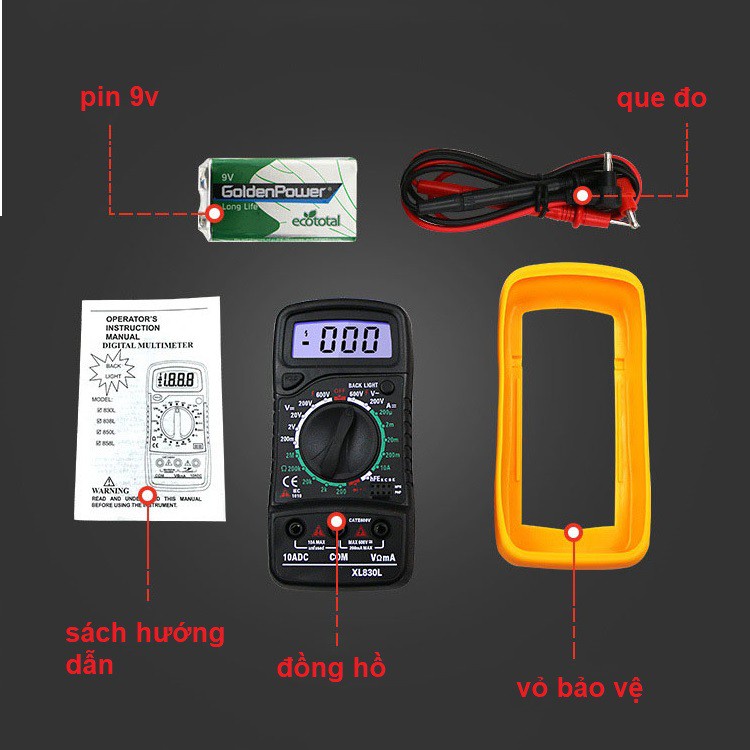 [GIÁ SỐC] Đồng Hồ Đo Vạn Năng Điện Tử XL830L