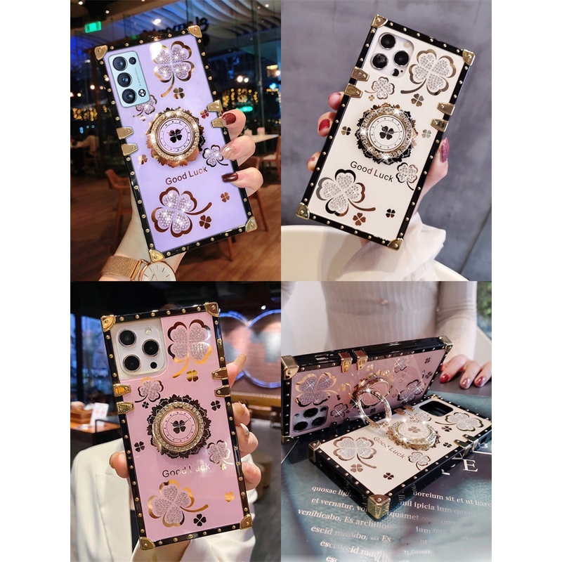 Ốp Điện Thoại Viền Vuông Có Vòng Đỡ Đính Đá Sang Trọng Cho Xiaomi Redmi NOTE 10 10PRO 10T 8 8PRO 9 9PRO 9T 11 11T 10S 11PRO