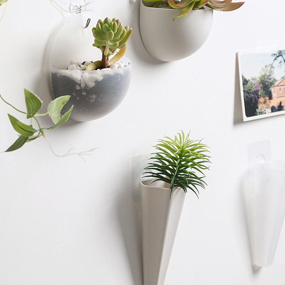Khay Chậu Nhựa Trồng Cây Bonsai Treo Tường MINI J8 - Trang Trí Ban Công, Phòng Làm Việc - Tặng 1 Móc T10