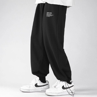 Quần jogger thể thao cột dây in chữ cỡ lớn M-5XL 2 màu thời trang
