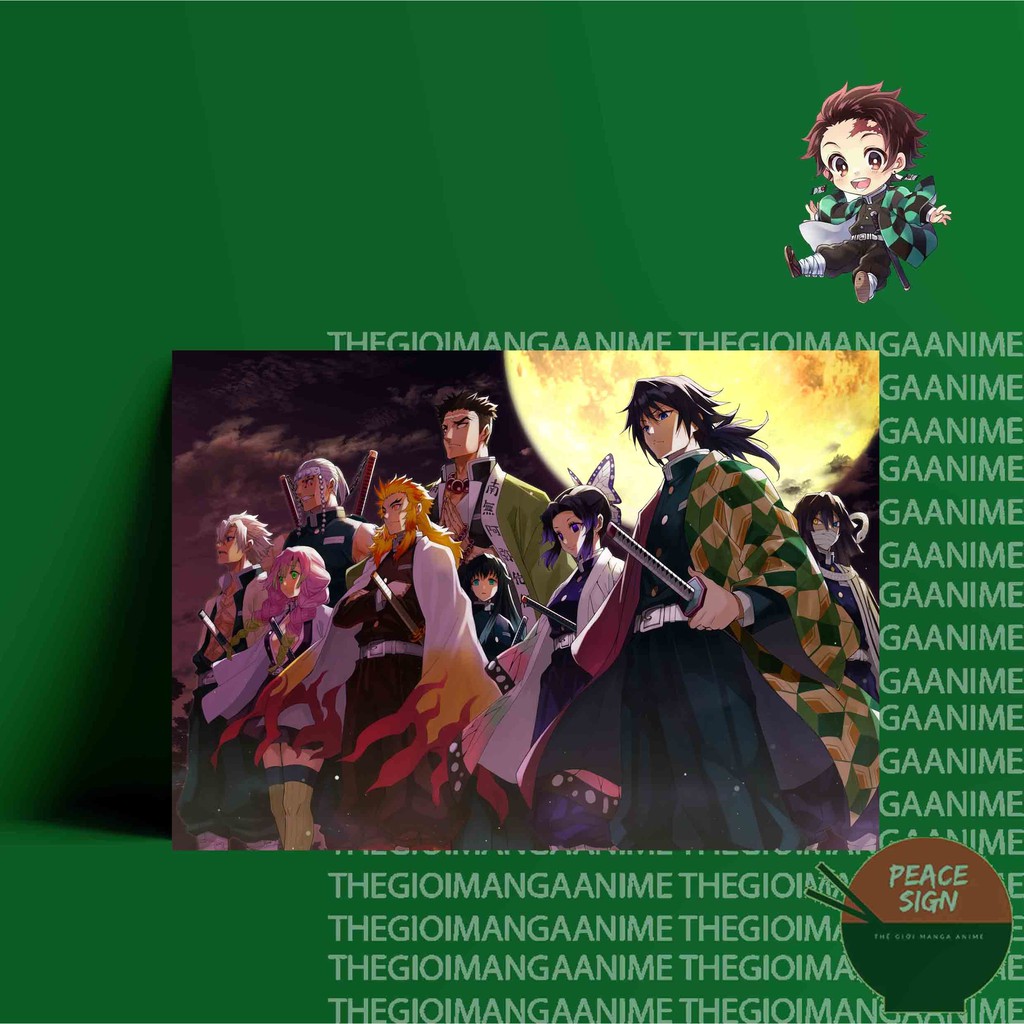 (V01) Tấm Poster anime cao cấp giấy 260gsm Kimetsu no Yaiba Thanh gươm diệt quỷ chibi ảnh đẹp