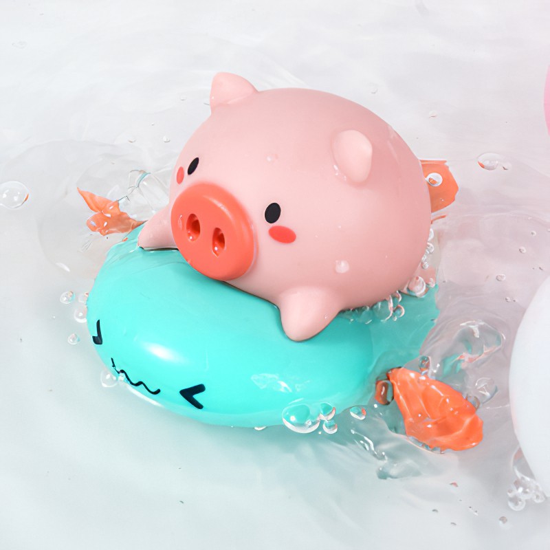 Đồ chơi thả bồn tắm lên dây cót phun nước, nhiều nhân vật hoạt hình bơi lội siêu đáng yêu cho bé vui chơi dưới bể nước