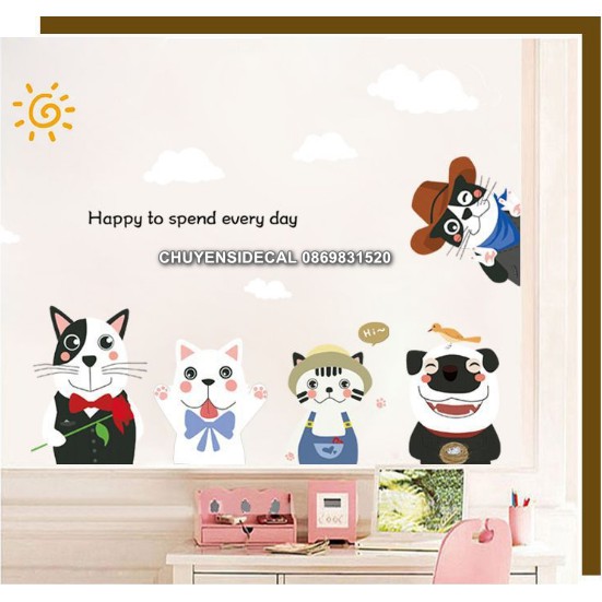 Decal dán tường - Chó Hiện đại 04