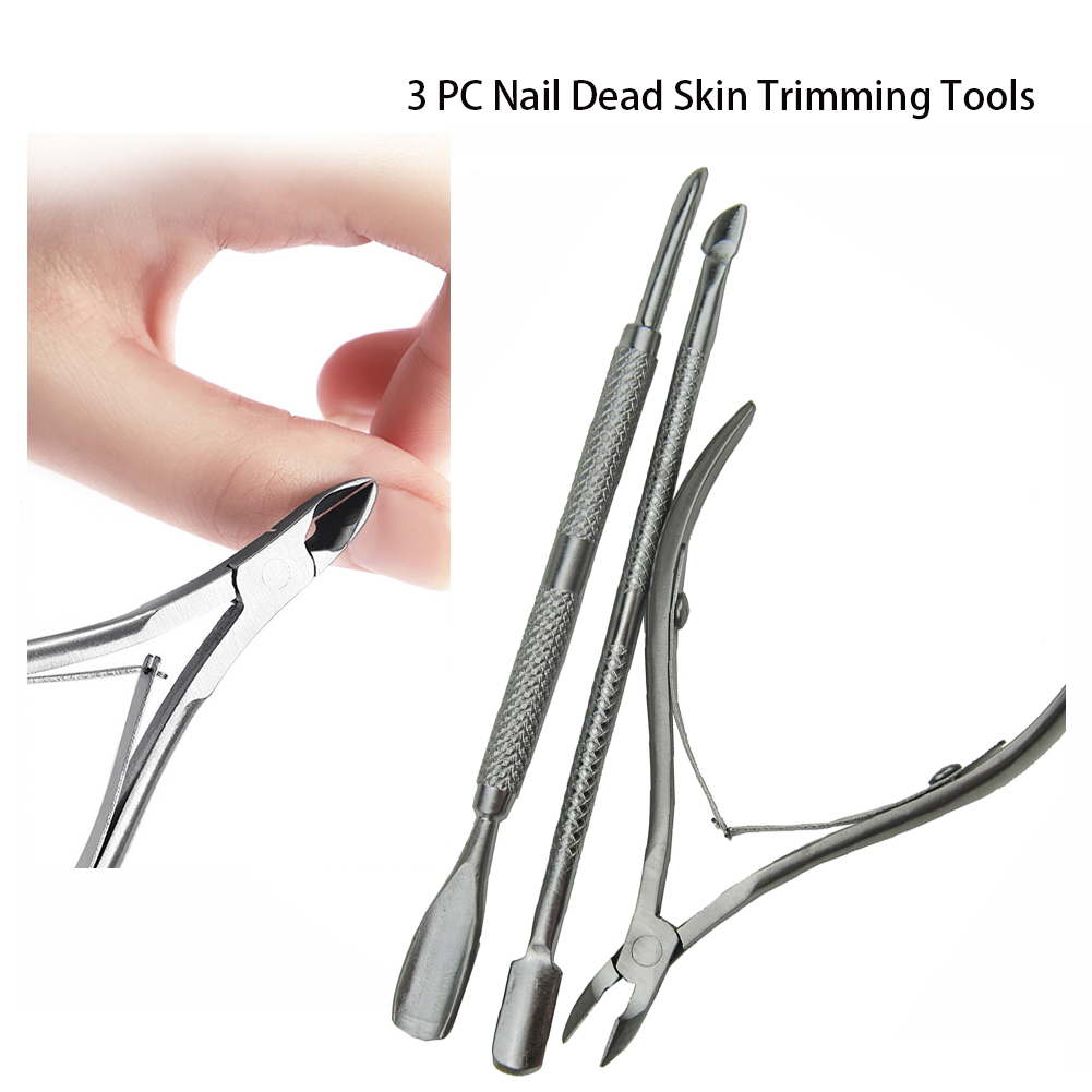 Bộ 3 dụng cụ chăm sóc móng bằng thép không gỉ an toàn tiện dụng