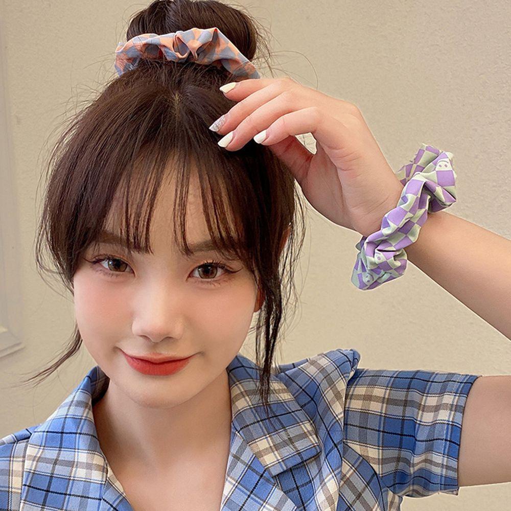 IVORY Dây Buộc Tóc Cao Su Hình Mặt Cười Nhiều Màu Phong Cách Hàn Quốc