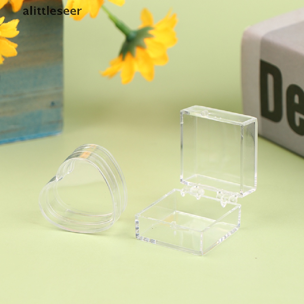 Set 2 Hộp Đựng Trang Sức / Trái Tim / Vuông Mini Trang Trí Nhà Búp Bê