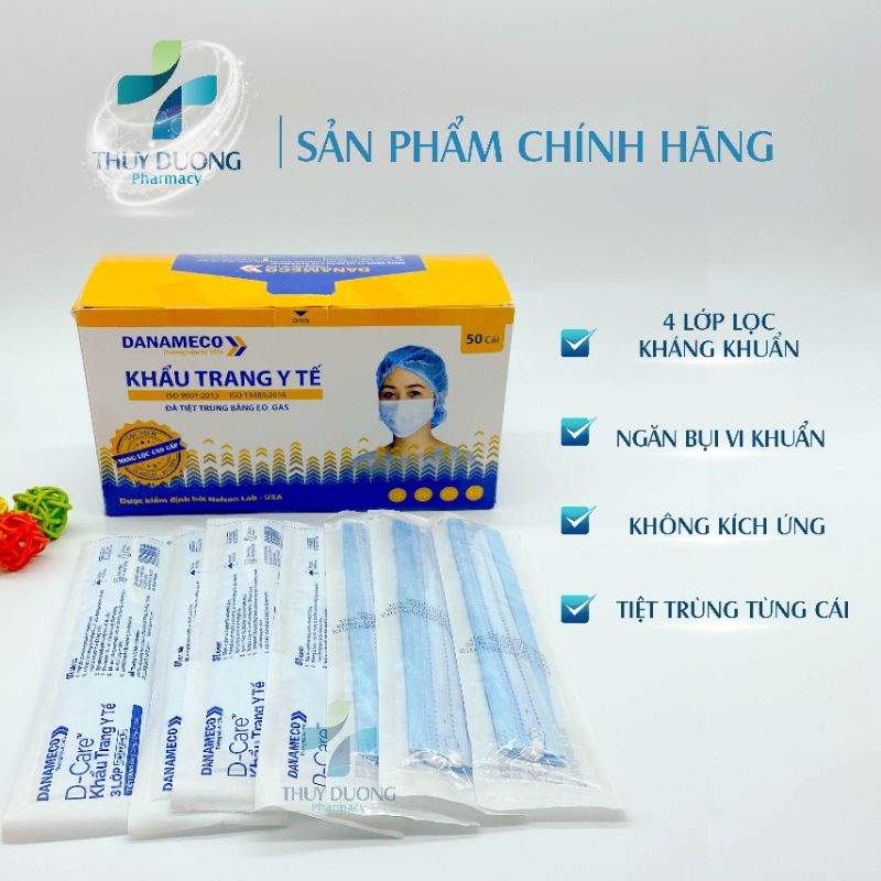 (Chính hãng) Khẩu trang y tế tiệt trùng Danameco đóng túi từng chiếc