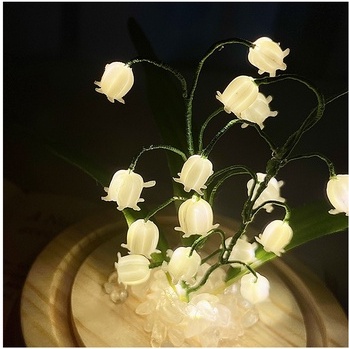 Đèn LED ngủ để bàn hình hoa linh lan trong lồng kính decor phòng - Quà tặng sinh nhật ý nghĩa