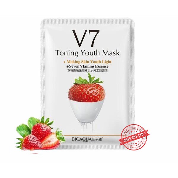 Mặt nạ giấy dưỡng da mụn cấp ẩm thải độc V7 Toning Youth Mask Bioaqua chính hãng CS61
