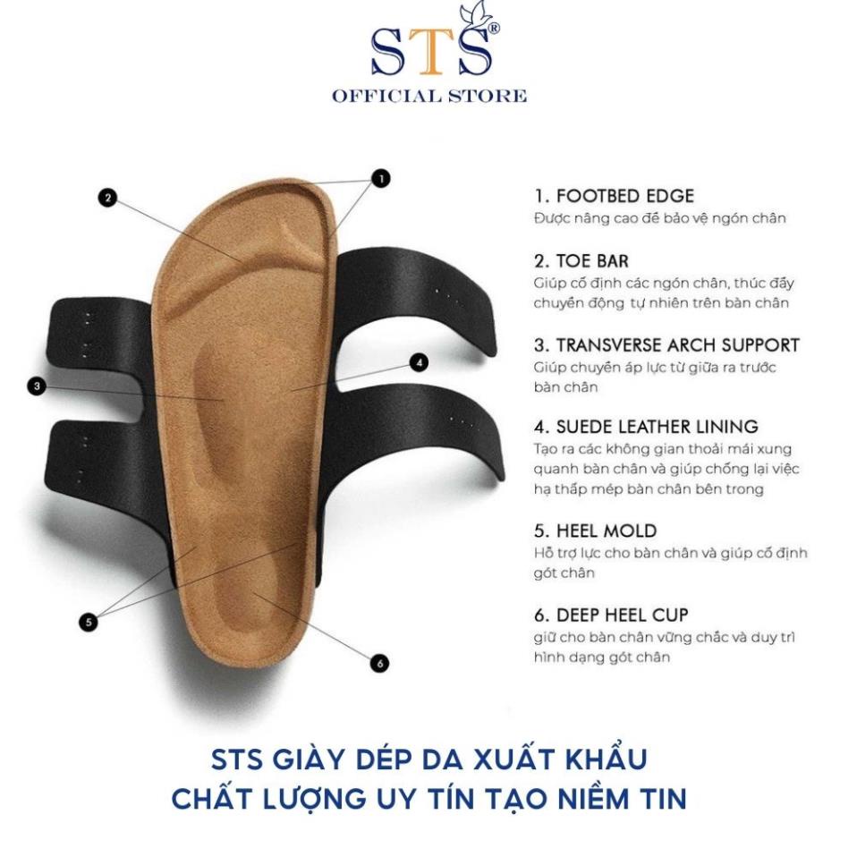 Dép sandal quai ngang nam nữ Birken đế trấu Da PU cao cấp xuất khẩu STPU01 nhiều màu BH 6 tháng