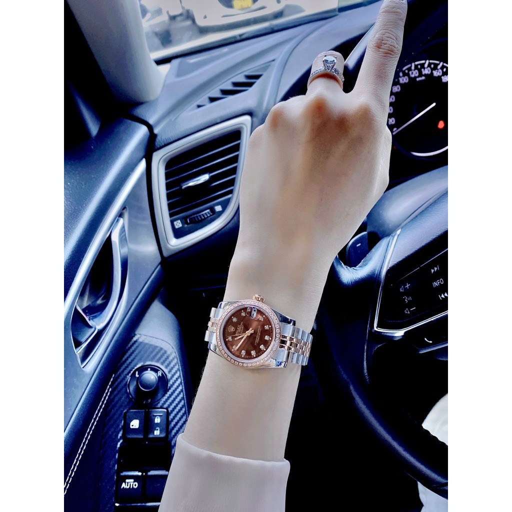 Đồng hồ nữ chính hãng, đồng hồ đeo tay nữ ROLEX full box, viền xoàn đẹp cao cấp, siêu sang chảnh, cực kỳ thời trang