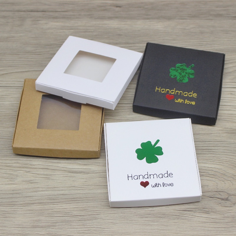 Bộ 10 Hộp Quà 8.5x8.5x1cm Tự Làm Họa Tiết Xinh Xắn