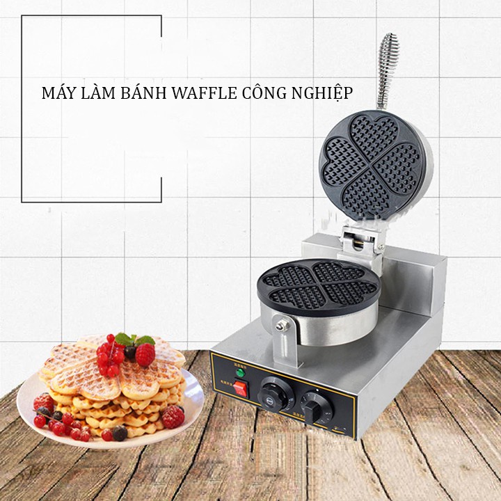 Máy Làm Bánh Waffle Công Nghiệp Khuôn Trái Tim