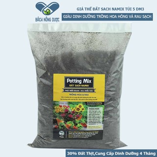 Đất Sạch Potting Mix Namix Cao Cấp Giàu Dinh Dưỡng Chuyên Dùng Trồng Cây, Rau, Hoa (Hoa Hồng) Túi 5 dm3