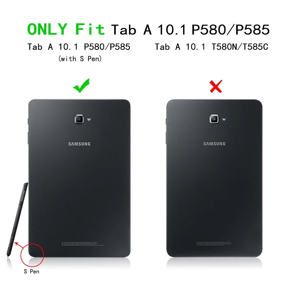 Bao Da Điện Thoại SM-P580 P585 Cho Samsung Galaxy Tab A A6 10.1 Với S Pen