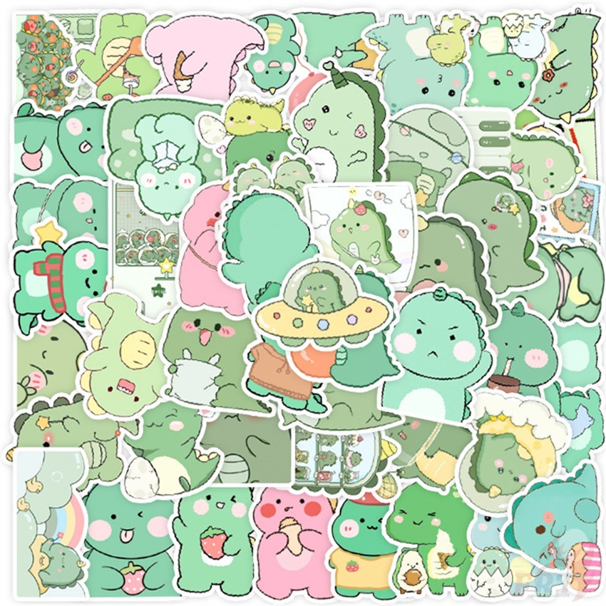 50 Cái / Bộ ☆ Sticker Dán Trang Trí Hình Khủng Long Ngộ Nghĩnh 01 ☆ Sticker Dán Tường Chống Thấm Nước Họa Tiết Graffiti Hợp Thời Trang