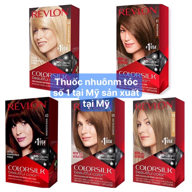 [Bản Mỹ] Thuốc Nhuộm tóc 3D Revlon Colorsilk beautiful -USA