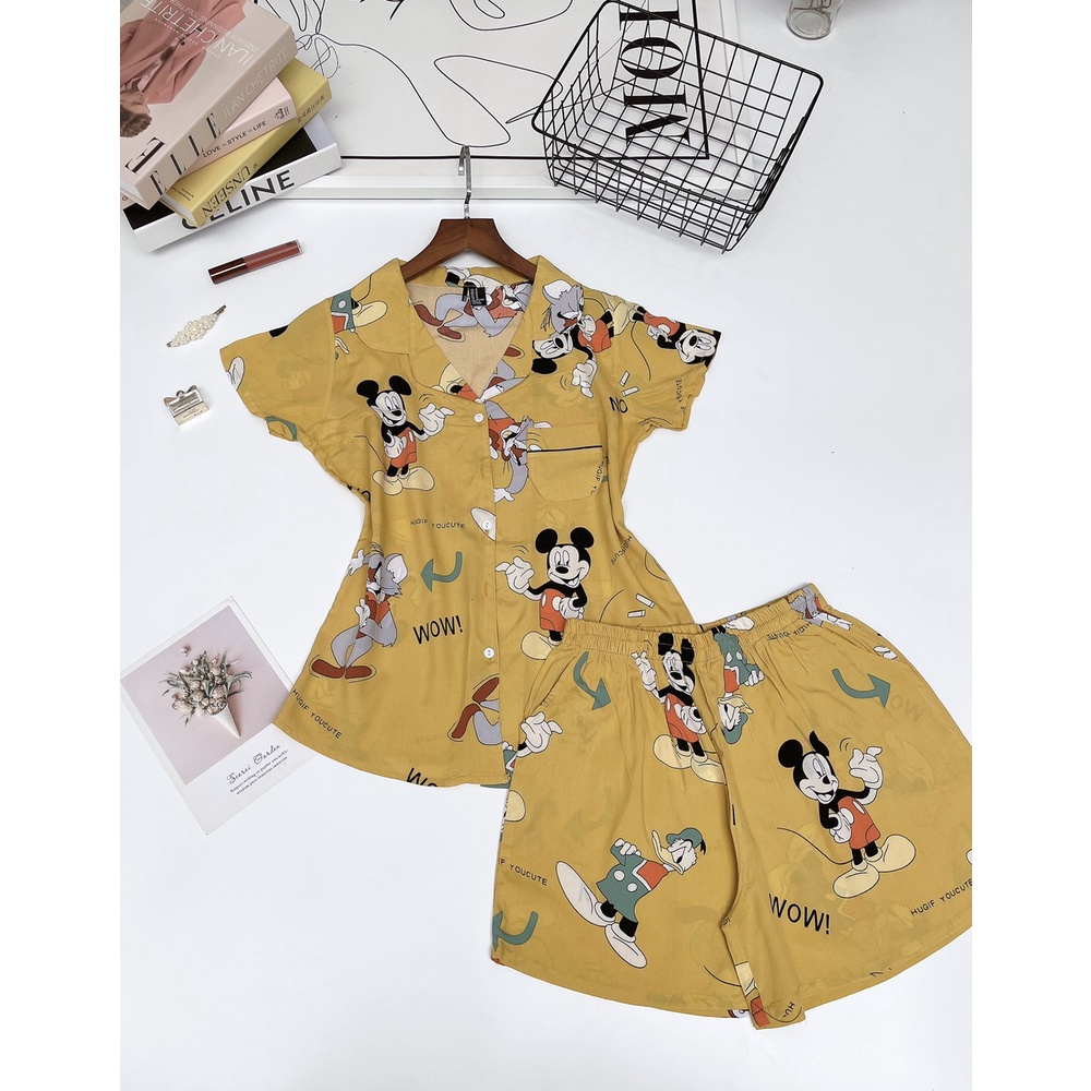 Pijama đùi chất tole lanh hàng VNXK