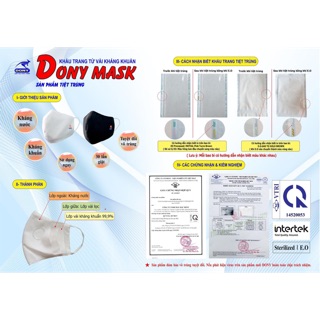 Combo 10 khẩu trang vải 3 lớp DONY ( hàng xuất Châu Âu)