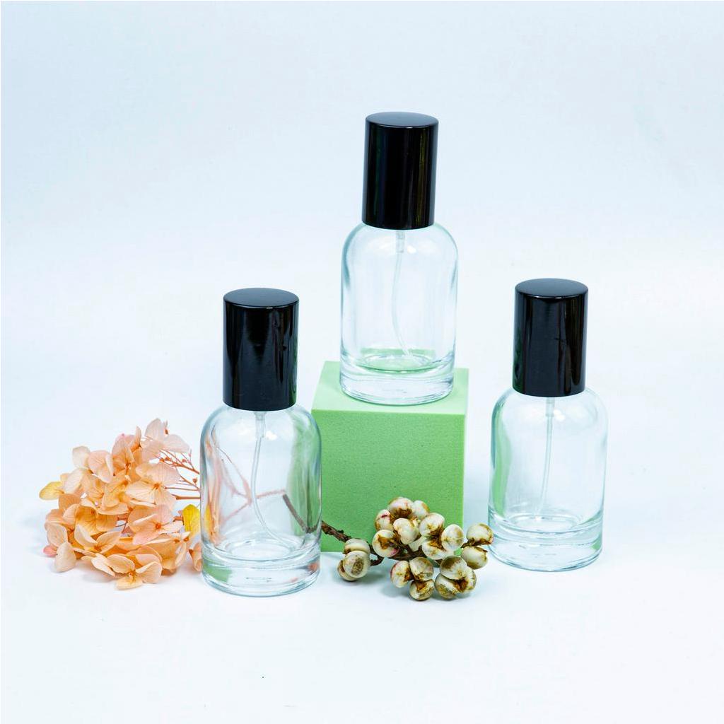 Chai lọ chiết nước hoa thủy tinh kiểu Le LB nắp đen 30ml dạng phun sương!