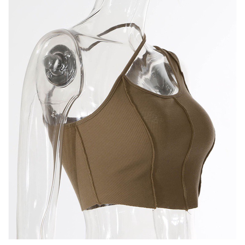 Áo Tank Top Không Tay Một Mảnh Màu Trơn Thiết Kế Cắt Xẻ Độc Đáo Thời Trang Cho Nữ
