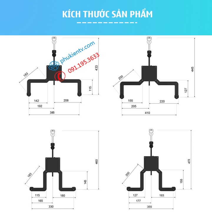 Bộ Kit Vesa Mount A2 17 - 32 Inch - Kẹp Màn Hình Không Có Lỗ Ốc VESA - Lắp Cùng Giá Treo Màn Hình