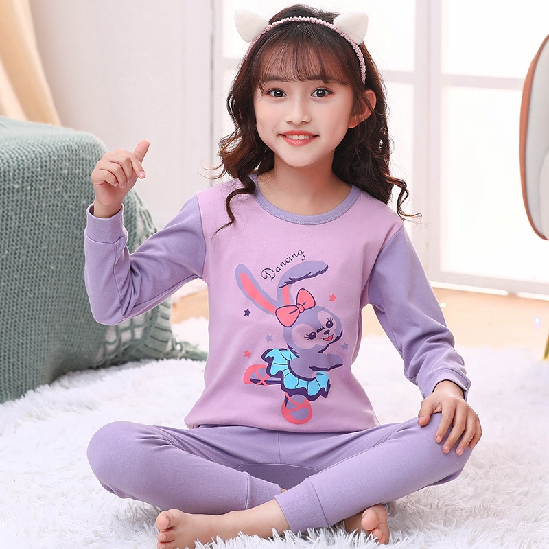 Bộ Đồ Ngủ Pijama 2 Món In Họa Tiết Mới Cho Bé Trai / Gái 1-12 Tuổi