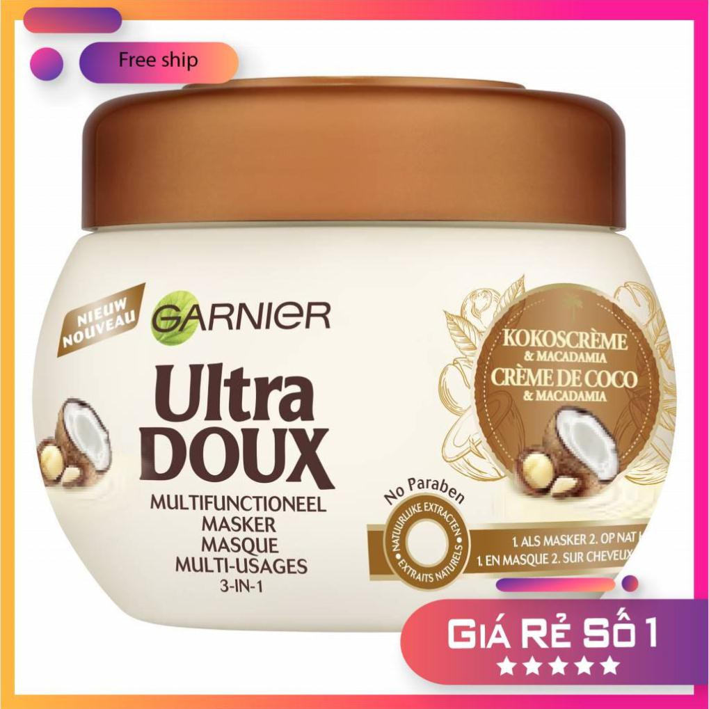 Kem ủ tóc Garnier Ultra Doux 300ml Pháp ⚜️Hàng Authentic⚜️