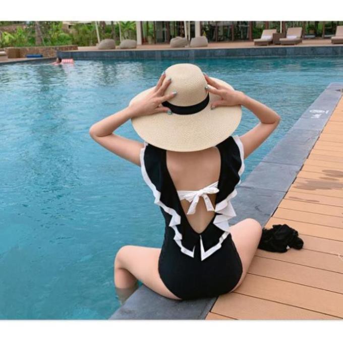 Đồ bơi nữ kín đáo 💝QUEEN BIKINI💝 Bikini 1 mảnh Quảng châu Đồ bơi kín đáo Bikini váy bèo liền thân BIK15 😘 ་