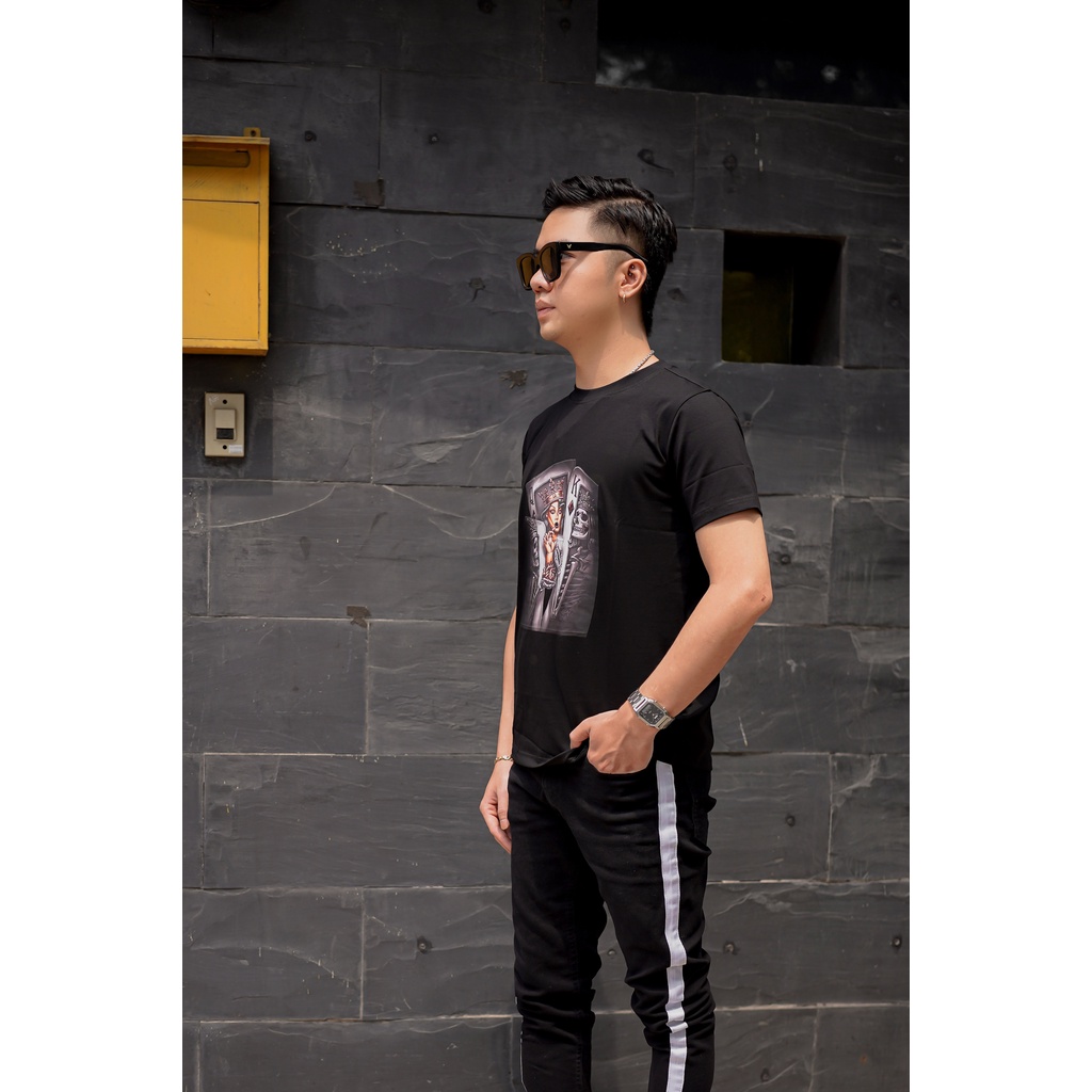 Áo thun Cotton dáng Slim họa tiết Lá Bài