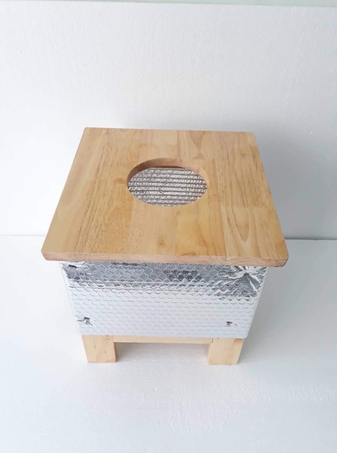 Ghế gỗ xông cao cấp kèm xô chứa