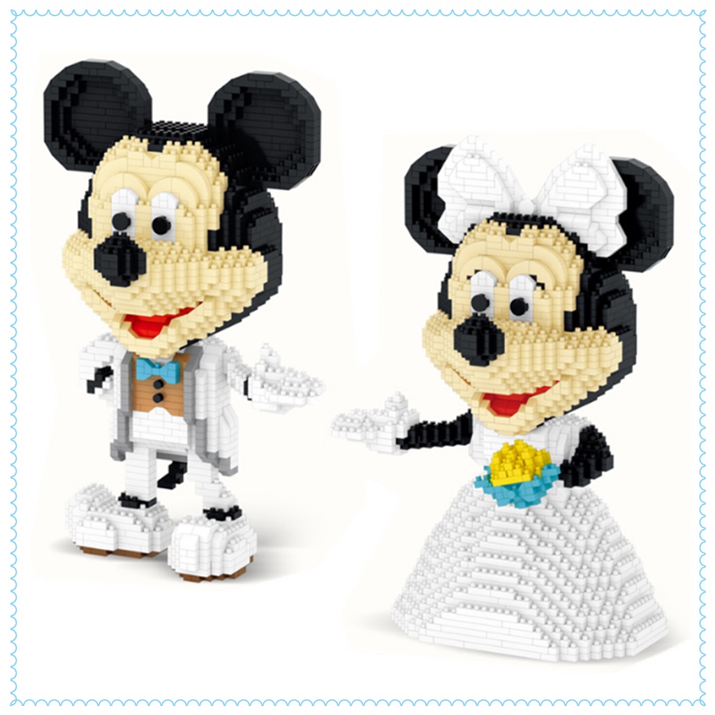 Hoạt Hình Bộ Đồ Chơi Lắp Ráp Mô Hình Chuột mickey minnie Dễ Thương