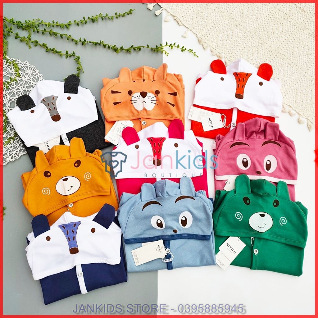 Áo choàng hình thú 100% cotton che nắng, chắn gió cho bé trai, bé gái từ 8-18kg, áo choàng nắng cho bé