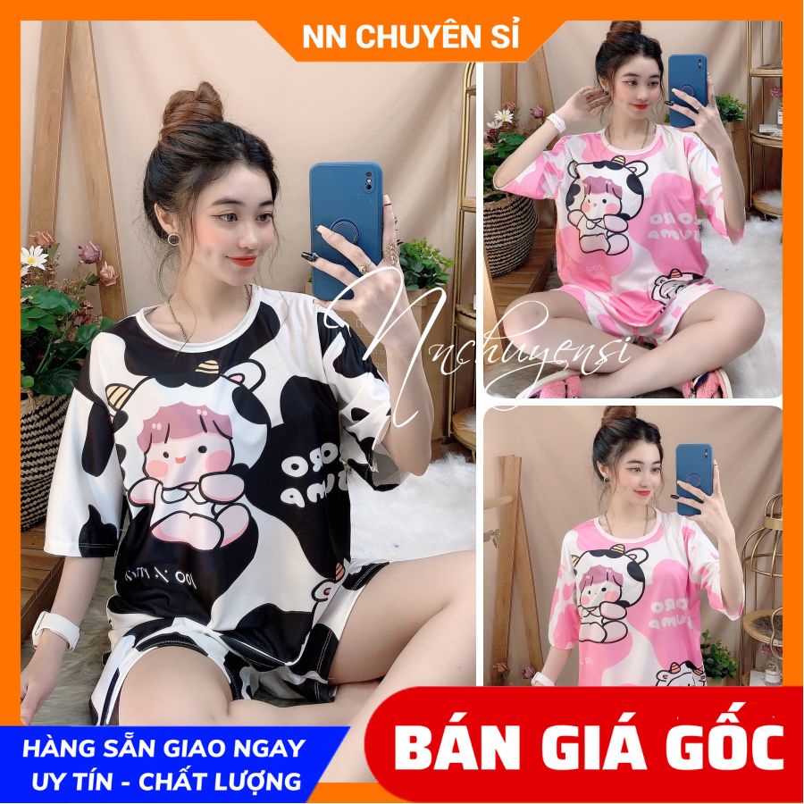 Bộ đồ bò sữa cho mẹ và bé gái bé trai đến 70 ký vải thun mềm mịn mát co giãn tốt đồ gia đình DBRBD SIZE 6 ĐẾN XL