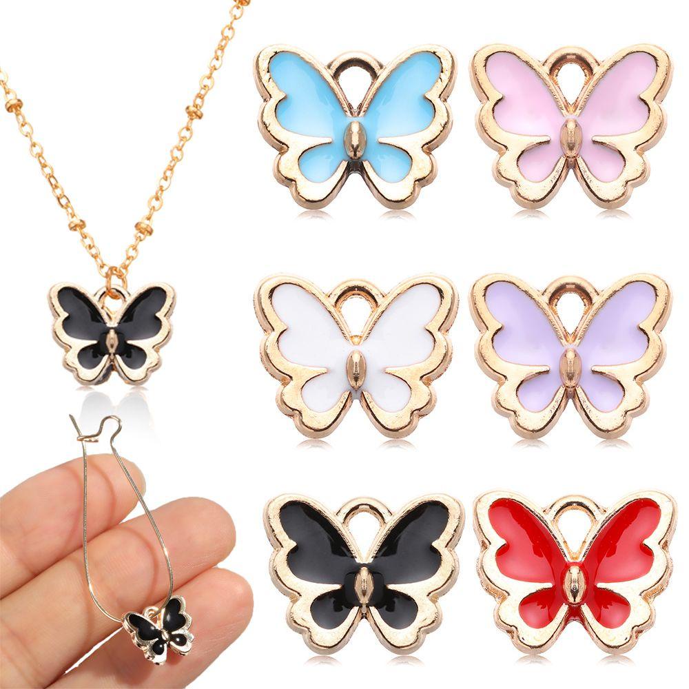 Bộ 10 Mặt Vòng cổ Hình Bướm Handmade Bằng Hợp Kim Tráng Men