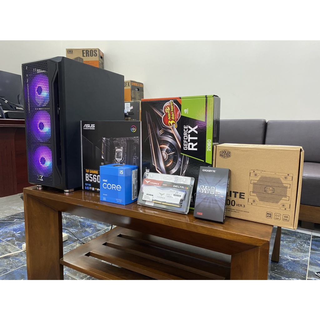 bộ PC B660+I5 12400F+RTX 2060+RAM 16GB /B560+I5 11400F+ RTX 2060 +RAM 16GB FULL NEW CHUYÊN ĐỒ HỌA GAMING MAX BH 36 THÁNG