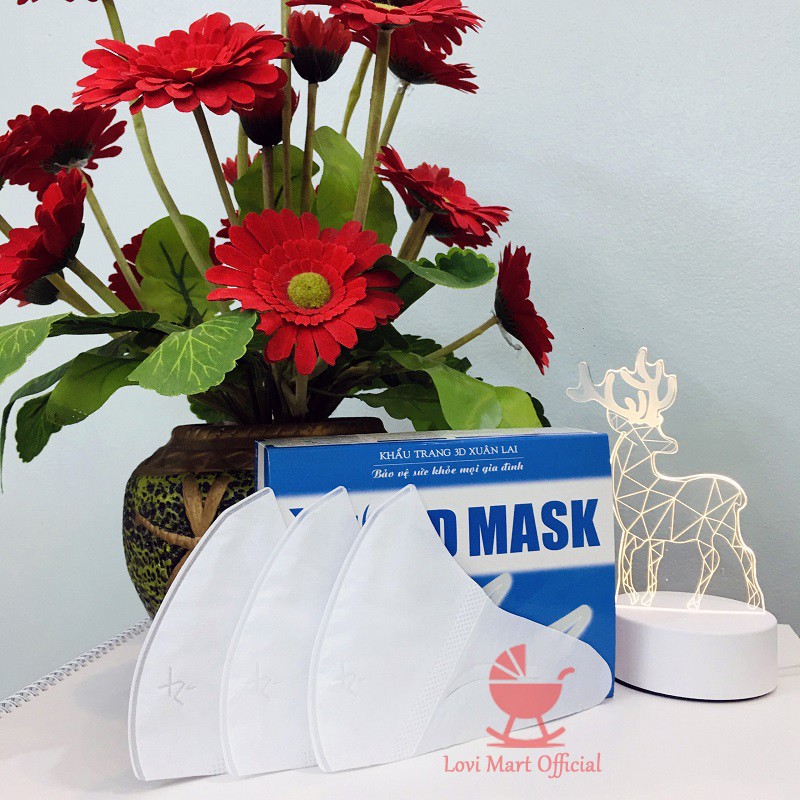 Khẩu trang 3D Mask Xuân Lai - Hộp 50 chiếc Kháng khuẩn