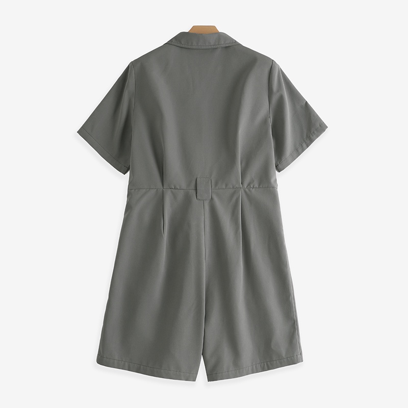 Áo liền quần ZANZEA thiết kế ngắn tay cổ bẻ cài nút trước thời trang cho nữ