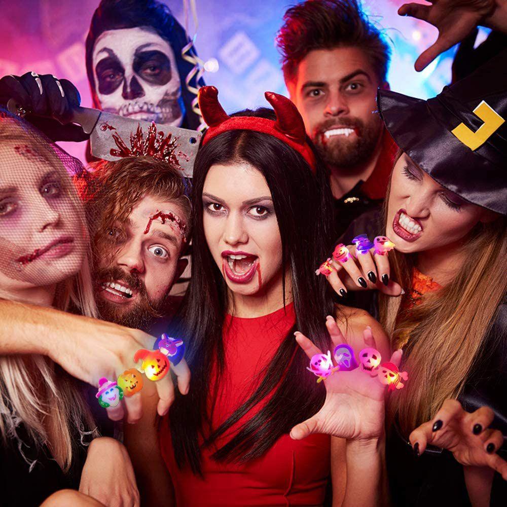Set 50 Nhẫn Tay TAYLOR1 Có Đèn Phát Sáng Trong Bóng Tối Phong Cách Halloween