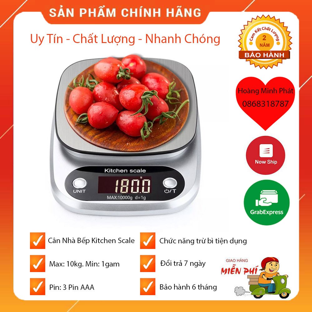 Cân Điện Tử Mini Dùng Trong Nhà Bếp [ 3kg/0.1g ] - [ 10kg/1g ] cân thực phẩm làm bánh Ebalance Kitchen Scale, kèm pin