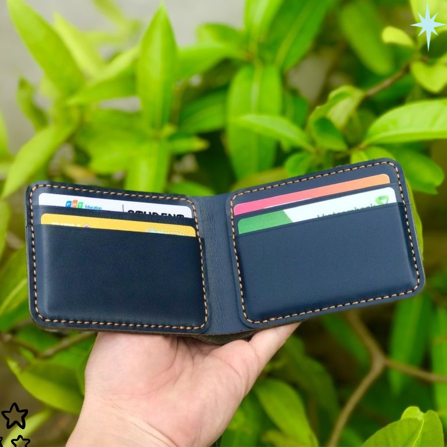 Ví Ngang Nam Mini Da Bò Thật Kiểu Dáng Trẻ Trung Độc Đáo, Bóp Đựng Tiền Thẻ CM25 - Leli_store