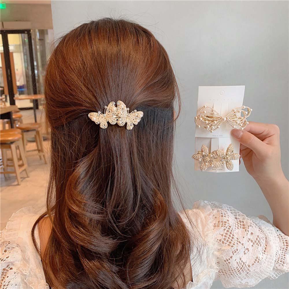 Kẹp Tóc Nơ Kim Loại Lấp Lánh