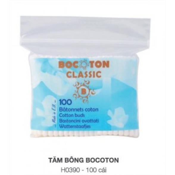 Bông tăm Bocoton 100 chiếc với thiết kế đầu bông cải tiến siêu êm và thấm nước nhanh gấp 4 lần bông tăm thường