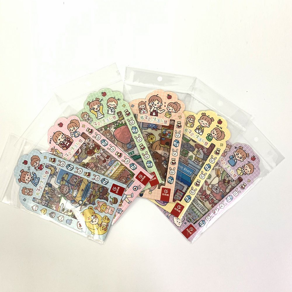 Sticker set 4 tờ họa tiết dễ thương SK03 - Nhãn dán trang trí sổ tay hoạt hình