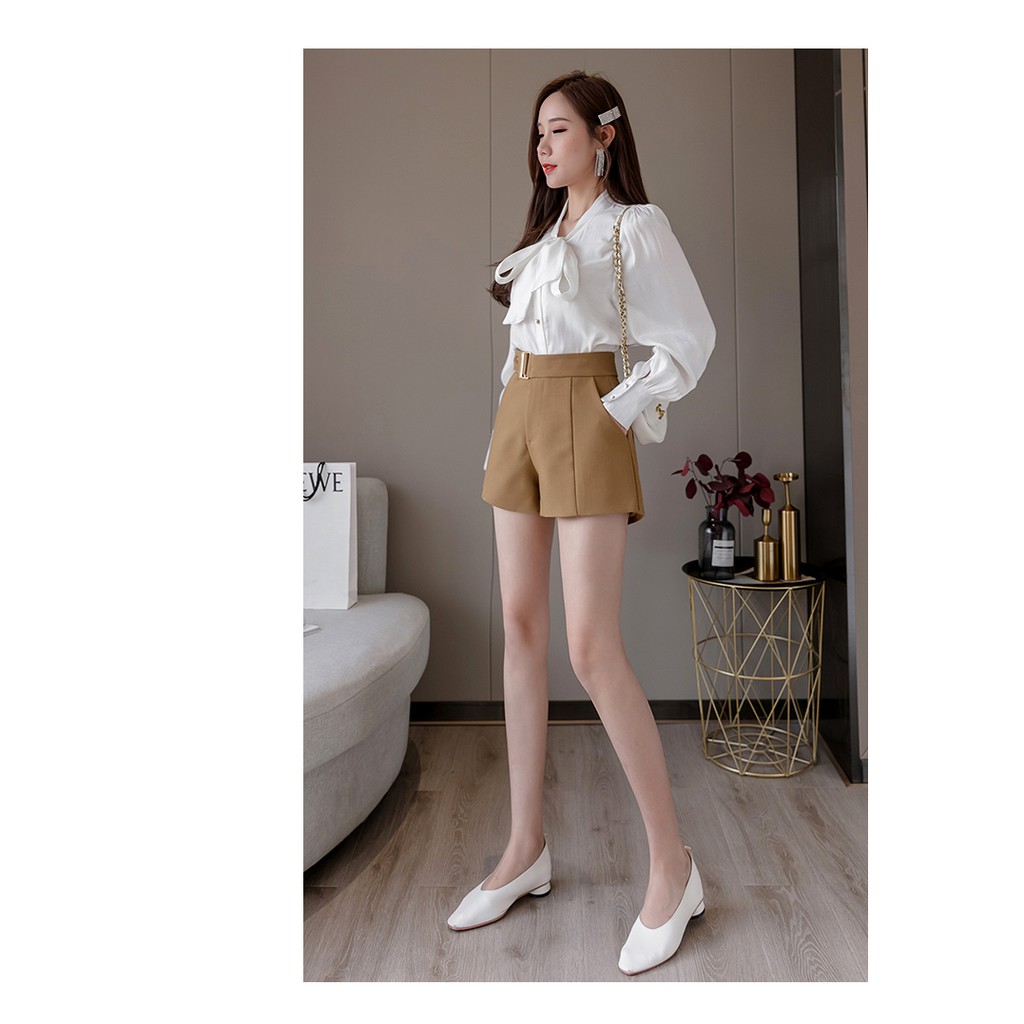 Quần Short Nữ Lưng Cao, Quần Short Tuyết Mưa, Quần Đùi Cạp Cao Đi học đi làm cực xinh OZ01-S55